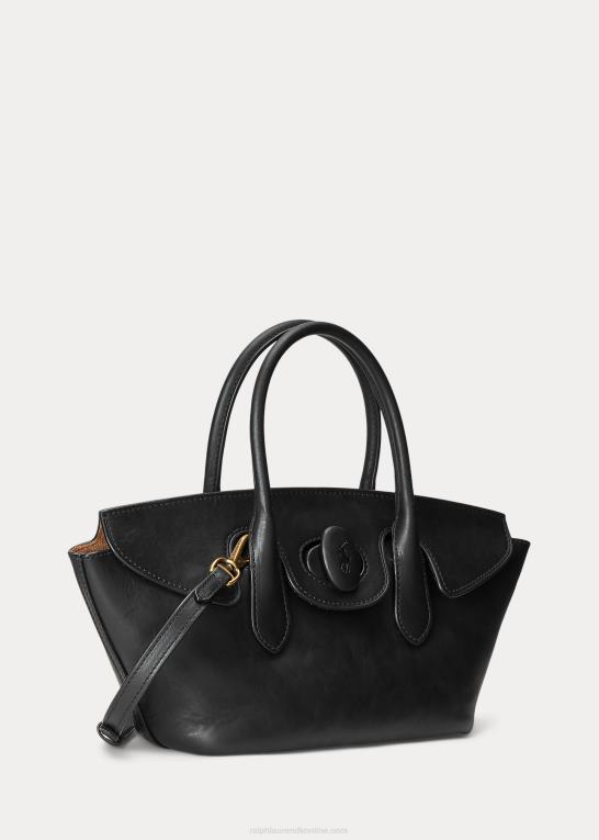 sort Kvinder Ralph Lauren medium bellport taske i vokset læder Z426B5231