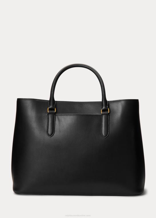 sort Kvinder Ralph Lauren stor marcy taske i læder Z426B5361
