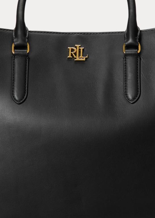 sort Kvinder Ralph Lauren stor marcy taske i læder Z426B5361