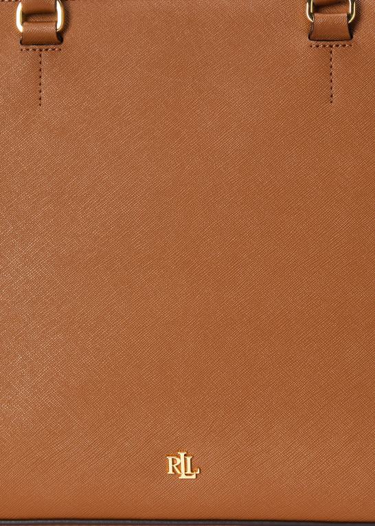 tan Kvinder Ralph Lauren crosshatch læder stor hanna taske Z426B5411