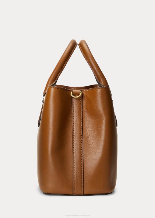 tan Kvinder Ralph Lauren lille marcy taske i læder Z426B5354
