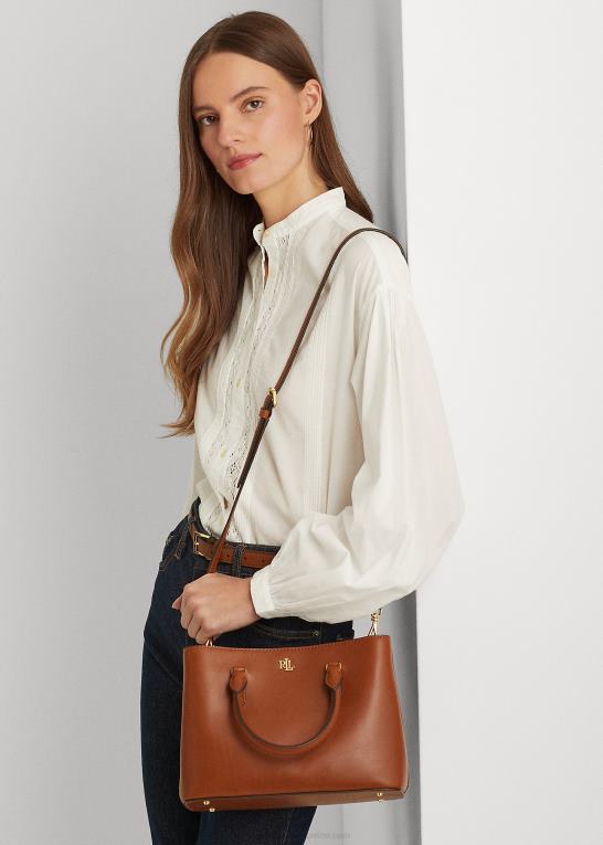 tan Kvinder Ralph Lauren lille marcy taske i læder Z426B5354