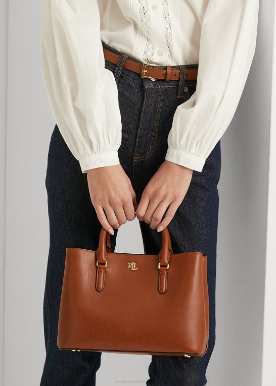 tan Kvinder Ralph Lauren lille marcy taske i læder Z426B5354
