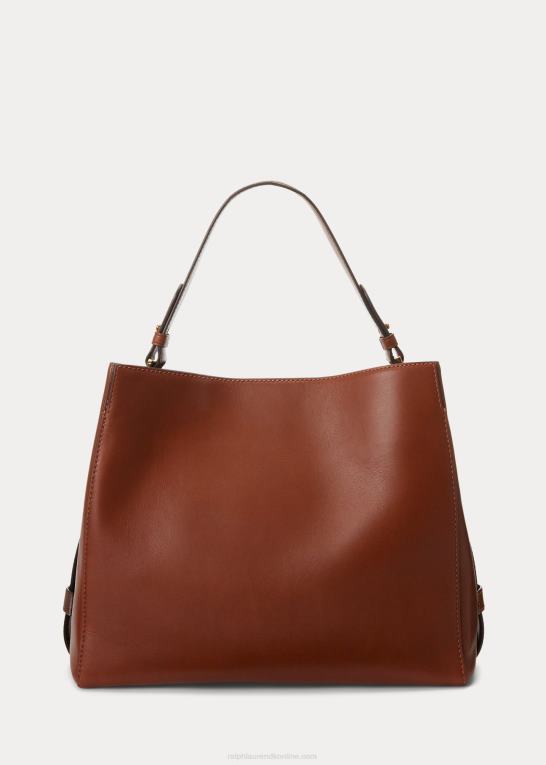 tan Kvinder Ralph Lauren medium peyton taske i læder Z426B5409