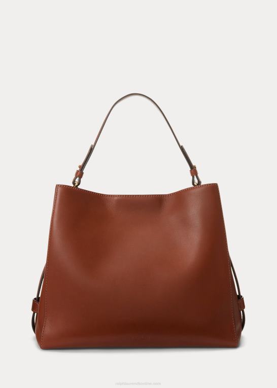 tan Kvinder Ralph Lauren medium peyton taske i læder Z426B5409