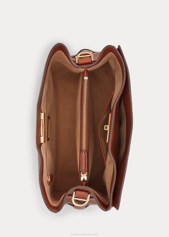 tan Kvinder Ralph Lauren medium peyton taske i læder Z426B5409