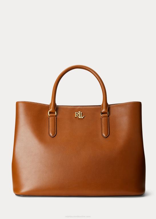 tan Kvinder Ralph Lauren stor marcy taske i læder Z426B5358