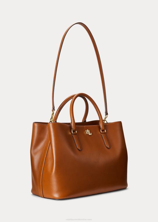 tan Kvinder Ralph Lauren stor marcy taske i læder Z426B5358