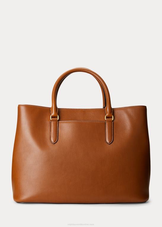 tan Kvinder Ralph Lauren stor marcy taske i læder Z426B5358