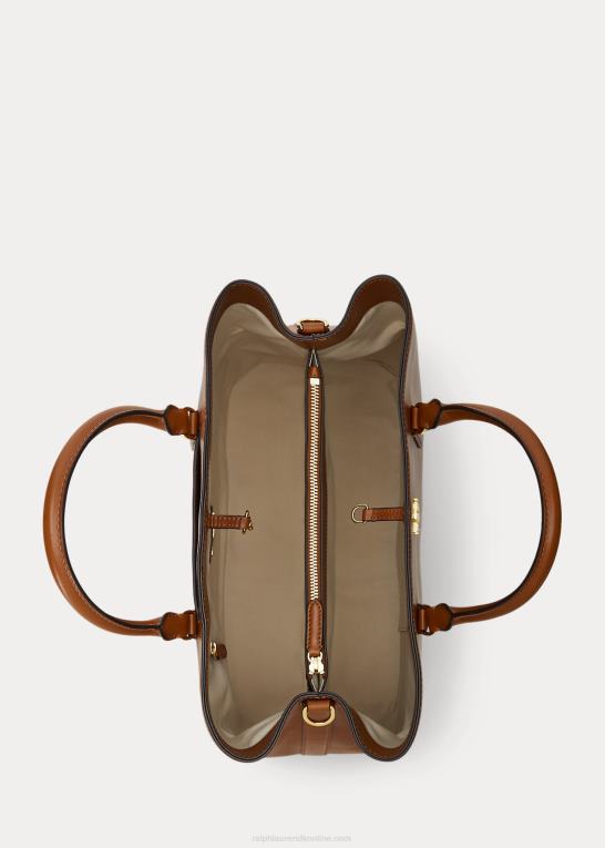 tan Kvinder Ralph Lauren stor marcy taske i læder Z426B5358