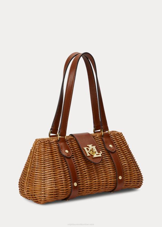 valnød/tan Kvinder Ralph Lauren rattan medium lilly taske Z426B5405