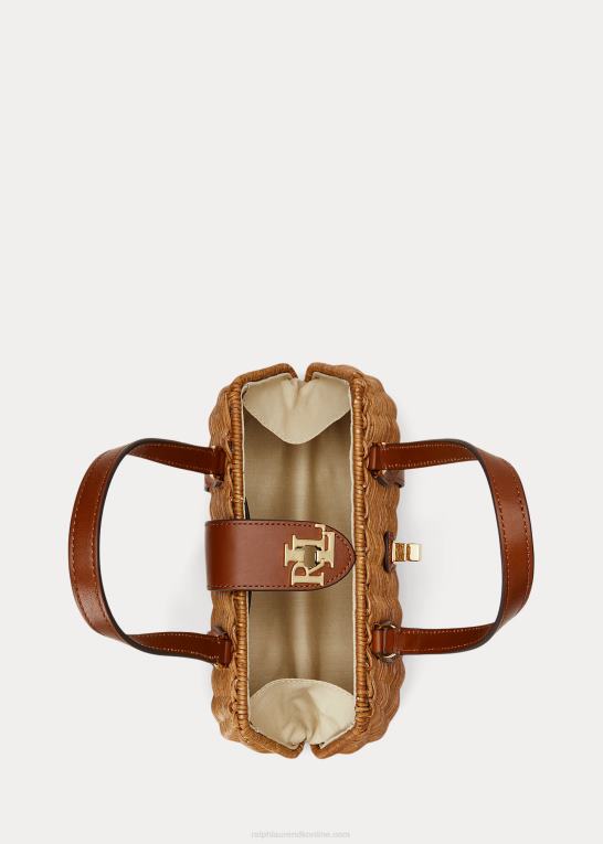 valnød/tan Kvinder Ralph Lauren rattan medium lilly taske Z426B5405