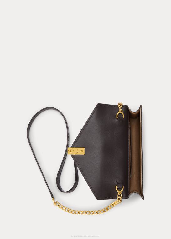 chokolade Kvinder Ralph Lauren polo id krokodillepræget kædepung & taske Z426B5173