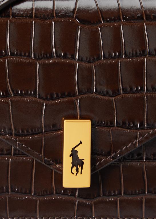 chokolade Kvinder Ralph Lauren polo id krokodillepræget kædepung & taske Z426B5173