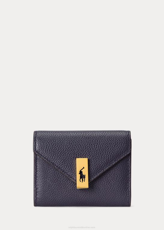 midnatsflåde Kvinder Ralph Lauren polo id læder fold-over kortetui Z426B9744