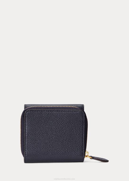 midnatsflåde Kvinder Ralph Lauren polo id læder kompakt pung Z426B9740
