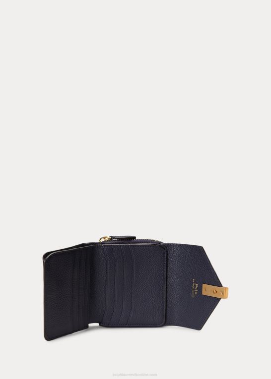 midnatsflåde Kvinder Ralph Lauren polo id læder kompakt pung Z426B9740