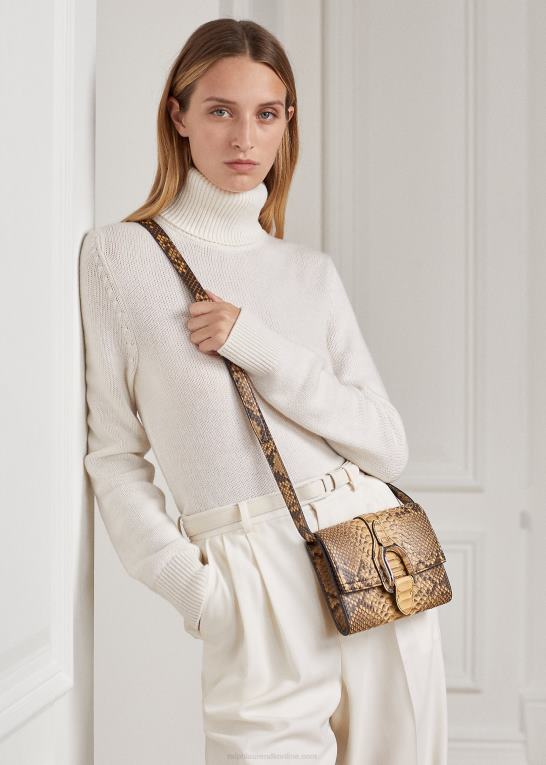 rl tan Kvinder Ralph Lauren python welington crossbody pung Z426B5289