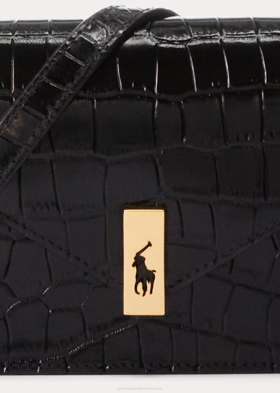 sort Kvinder Ralph Lauren polo id krokodillepræget kædepung & taske Z426B5172