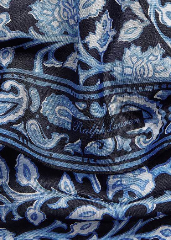 blå/hvid multi Kvinder Ralph Lauren foulard mulberry silke habotai tørklæde Z426B5586