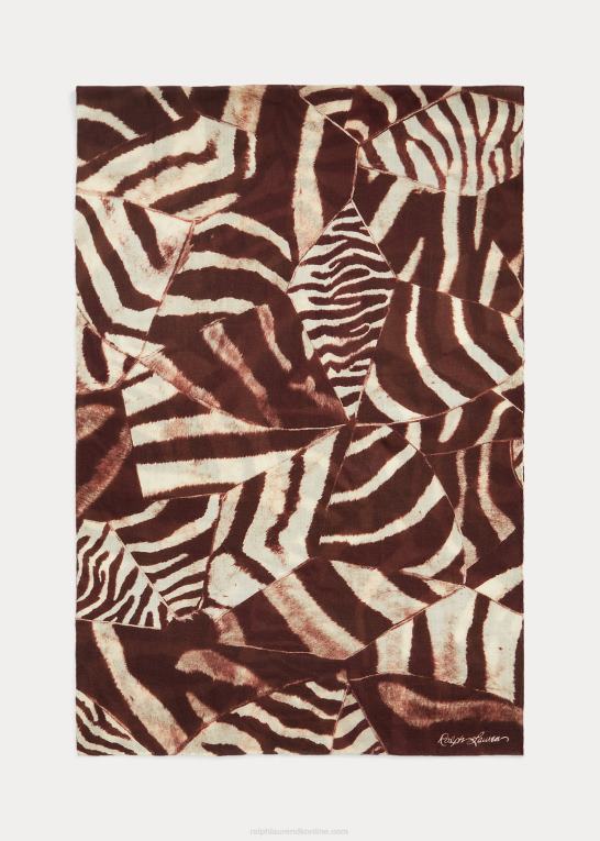 brun/cremefarvet multi Kvinder Ralph Lauren pashmina-tørklæde med zebratryk Z426B5614