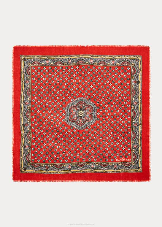 multi Kvinder Ralph Lauren foulard-motiv uld-cashmir tørklæde Z426B5562
