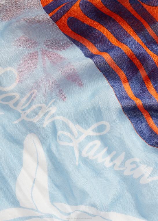 multi Kvinder Ralph Lauren mytologi-motiv hør-blanding tørklæde Z426B9747