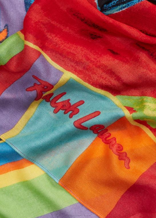 rød multi Kvinder Ralph Lauren sejlbåd-motiv uld-blanding tørklæde Z426B5555
