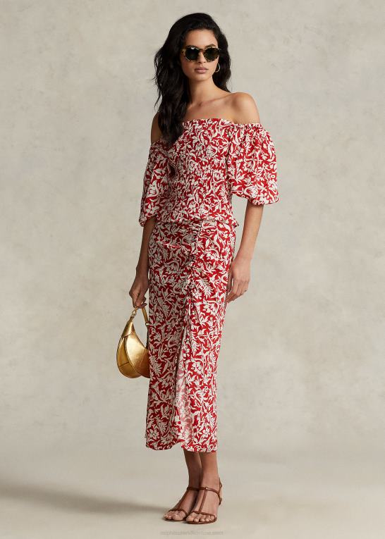 forårslilje blomstret Kvinder Ralph Lauren blomstret crepe top med blusonærmer Z426B9189