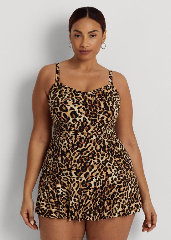 Brun Kvinder Ralph Lauren print snoet bandeau nederdel i ét stykke Z426B4585