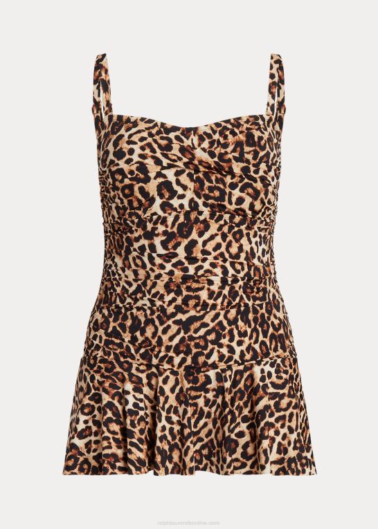 Brun Kvinder Ralph Lauren print snoet bandeau nederdel i ét stykke Z426B4585