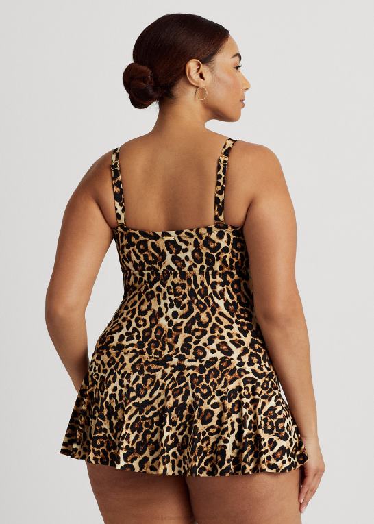 Brun Kvinder Ralph Lauren print snoet bandeau nederdel i ét stykke Z426B4585