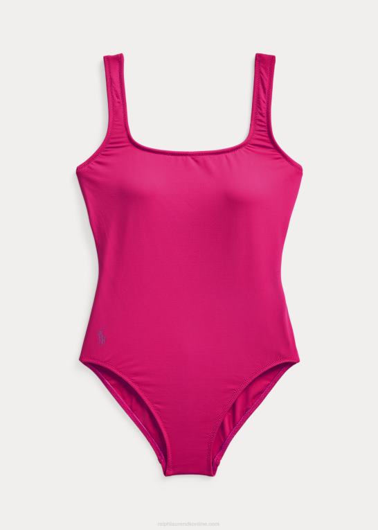 Hot pink Kvinder Ralph Lauren scoopback badedragt i ét stykke Z426B3304
