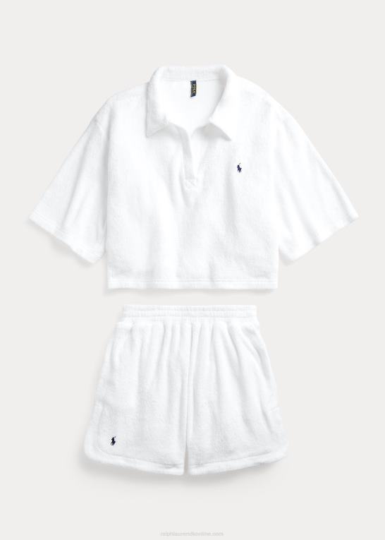 Kvinder Ralph Lauren frotté poloshirt & kort cover-up sæt Z426B3291