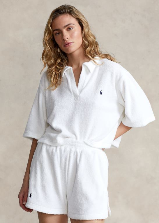 Kvinder Ralph Lauren frotté poloshirt & kort cover-up sæt Z426B3291