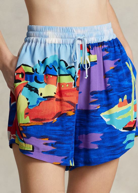 Kvinder Ralph Lauren print skjorte & kort sæt Z426B3299