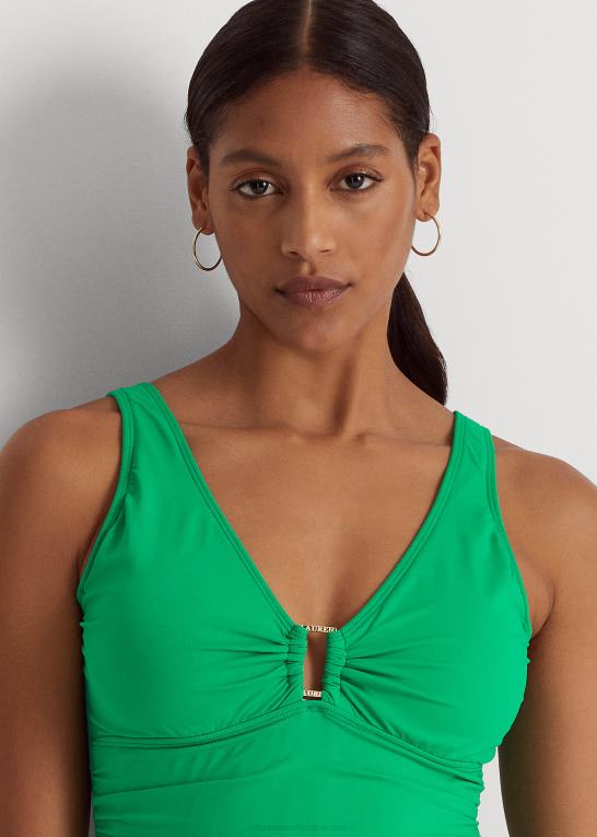 cabana grøn Kvinder Ralph Lauren rynket ring-front i ét stykke Z426B3821
