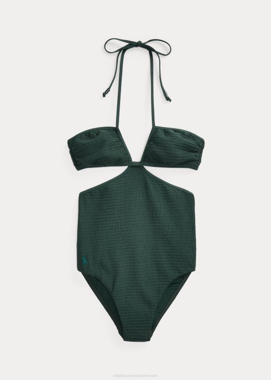 flaske grøn Kvinder Ralph Lauren udskåret grime badedragt i et stykke Z426B3137