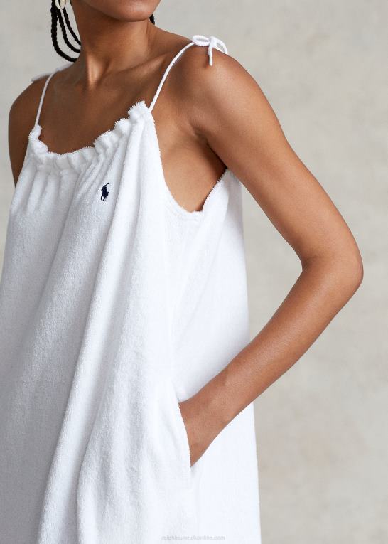 hvid Kvinder Ralph Lauren frotté kjole med bindebånd Z426B3290