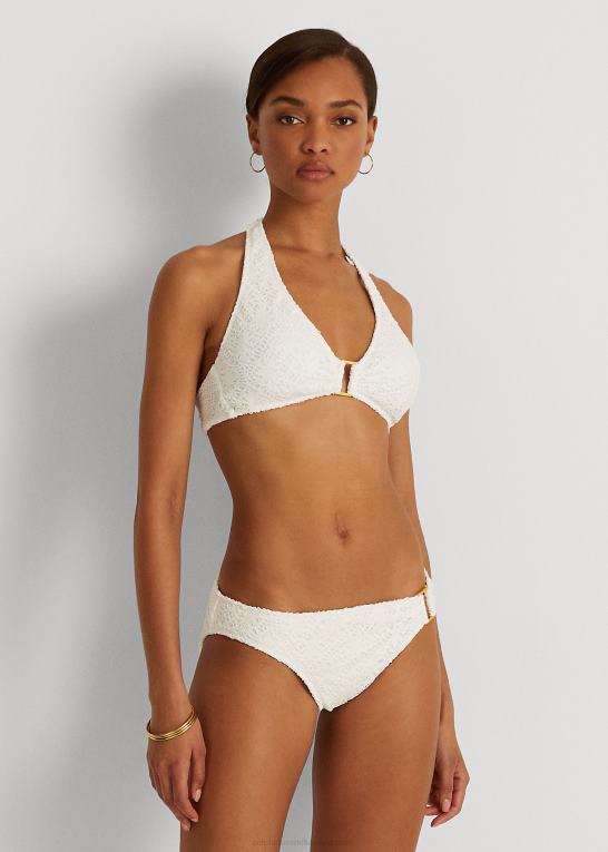 hvid Kvinder Ralph Lauren hæklet ring-front hipster bund Z426B9456
