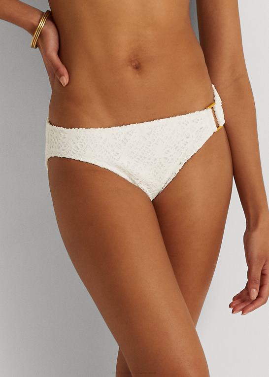 hvid Kvinder Ralph Lauren hæklet ring-front hipster bund Z426B9456