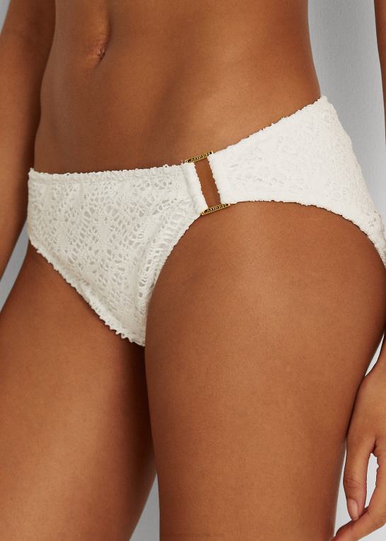 hvid Kvinder Ralph Lauren hæklet ring-front hipster bund Z426B9456