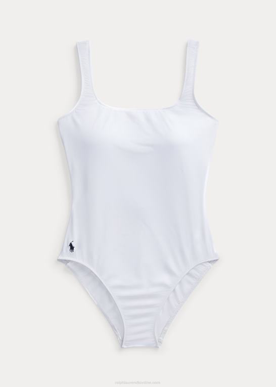 hvid Kvinder Ralph Lauren scoopback badedragt i ét stykke Z426B3311
