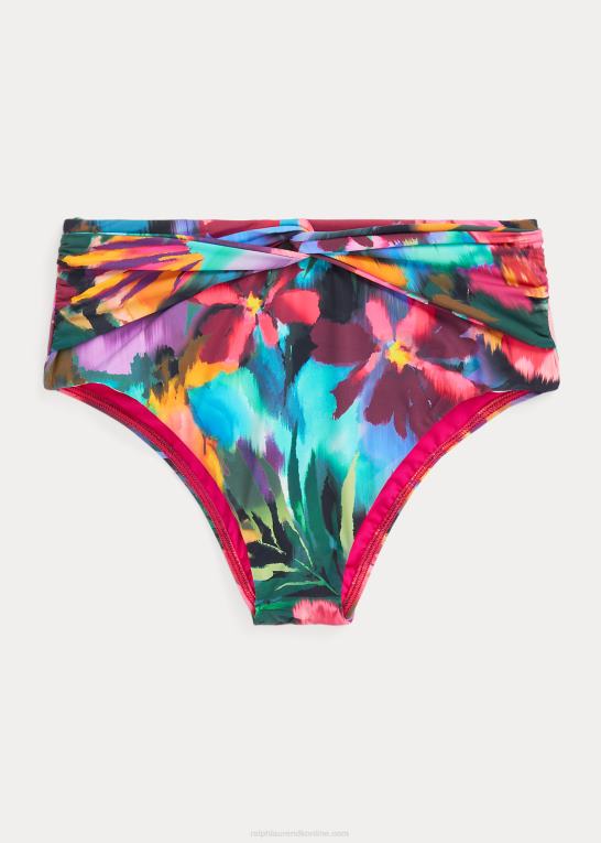 multi Kvinder Ralph Lauren blomstret højtaljet bikiniunderdel Z426B9437