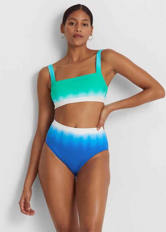 multi Kvinder Ralph Lauren ombre højtaljet bikiniunderdel Z426B4156