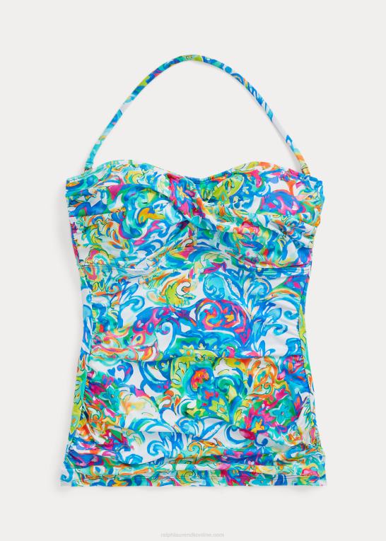 multi Kvinder Ralph Lauren paisley twist-front bandeau tankini Z426B4164