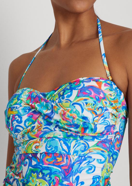 multi Kvinder Ralph Lauren paisley twist-front bandeau tankini Z426B4164