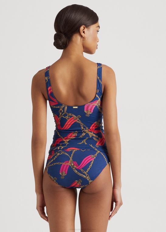 multi Kvinder Ralph Lauren print rynket ring-front tankini Z426B9455