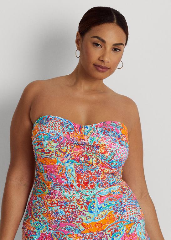 multi Kvinder Ralph Lauren print snoet bandeau nederdel i ét stykke Z426B4582