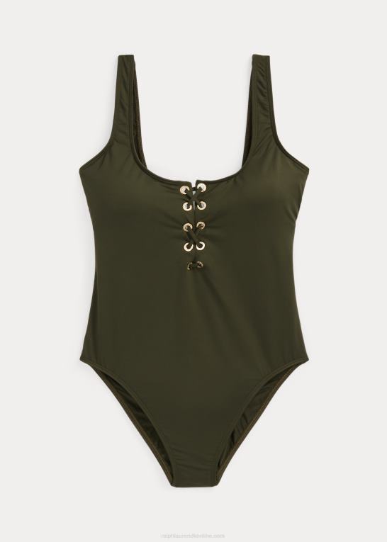 oliven Kvinder Ralph Lauren snøre i ét stykke Z426B9432